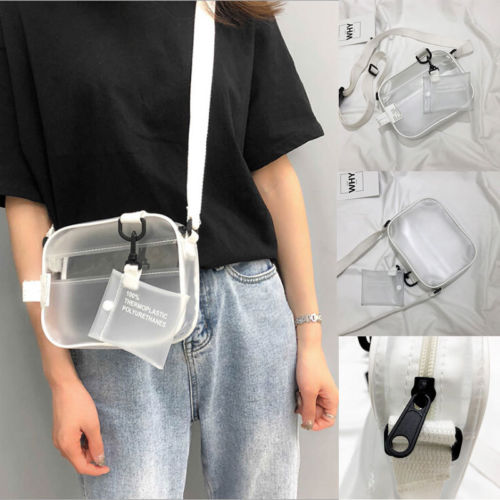 Pvc gennemsigtig taske til kvinder dame pige pvc gelé clutch taske læder afslappet håndtasker