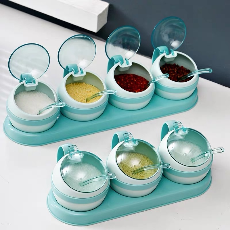 3/4 st set nordisk kryddlåda kök salt socker förvaringslådor hållare plast kryddburk krydda cruet hem köksredskap