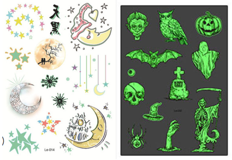 Luminous Stickers Decals Glow in the Dark decoration Fluorescent Cute smiley face stickers Christmas Halloween Luminous Sticker: H