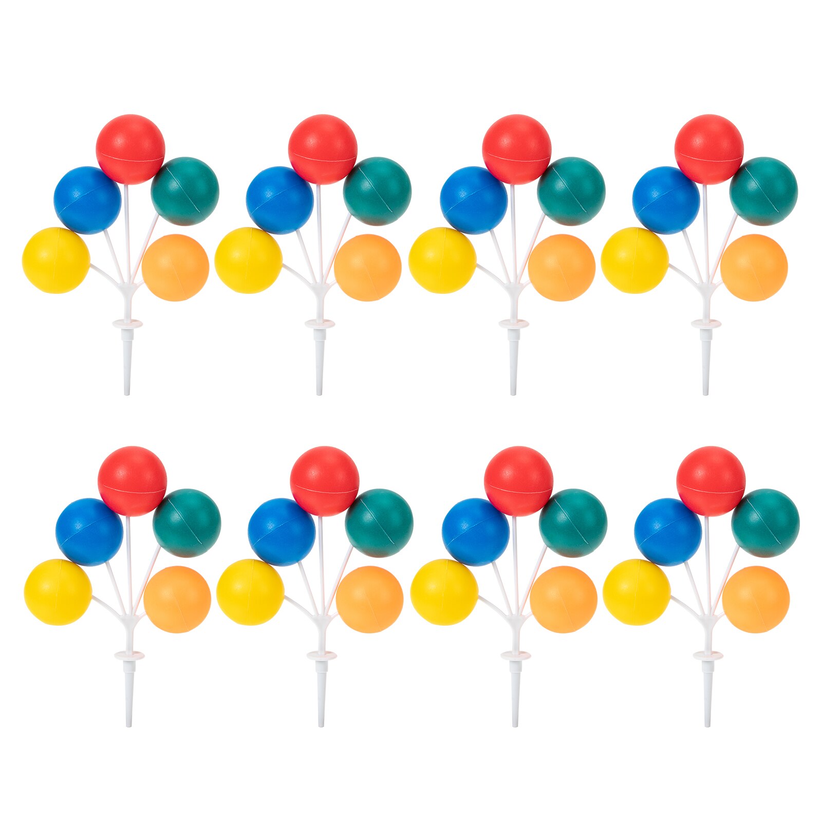8 Pcs Cake Picks Cupcake Toppers Dessert Inserting Adorns Balloon Shape Toppers: Colorful