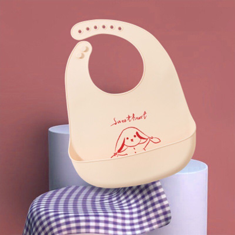 Babero de silicona de dibujos animados, Baberos impermeables para bebé, ajustable, suave, delantales para bebé, toalla de Saliva