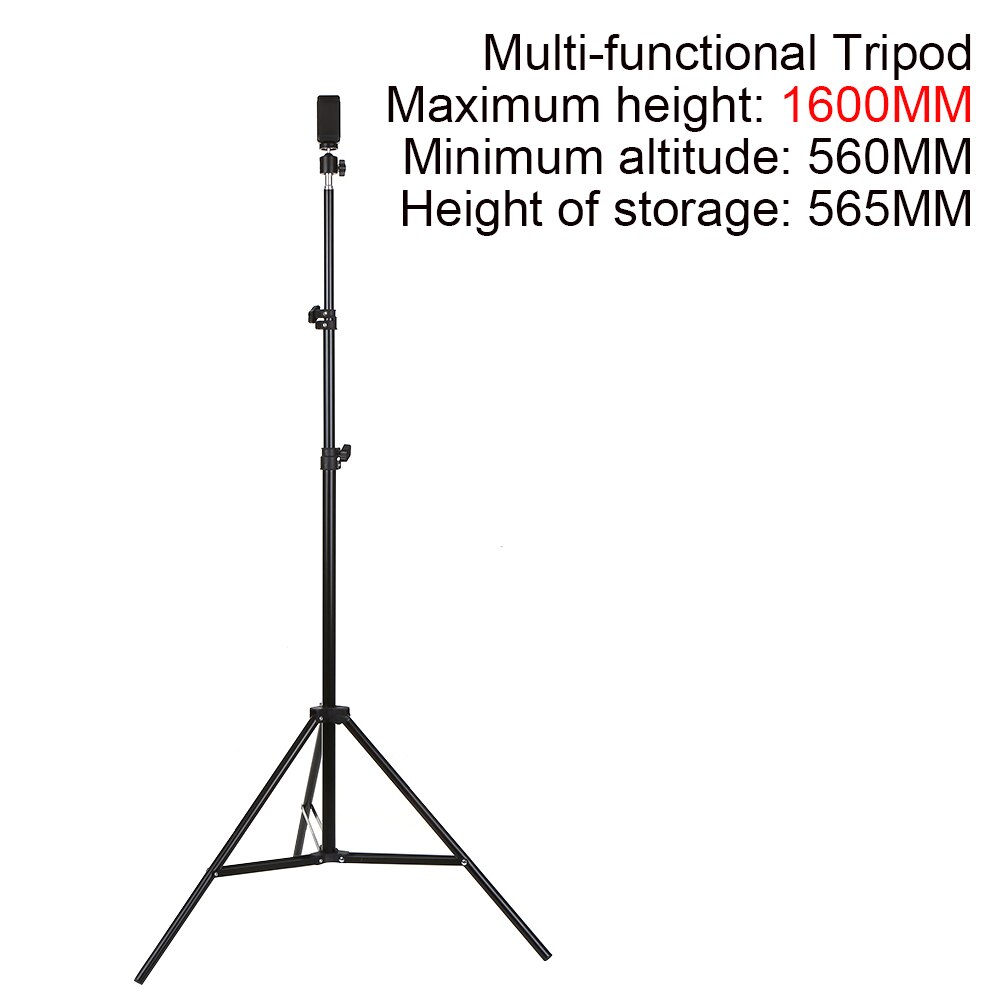 Led selfie licht studio fotografie fotolampen invullicht + studio ondersteuning vloerbeugel telefoonhouder fotografie statief: 1600mm statief