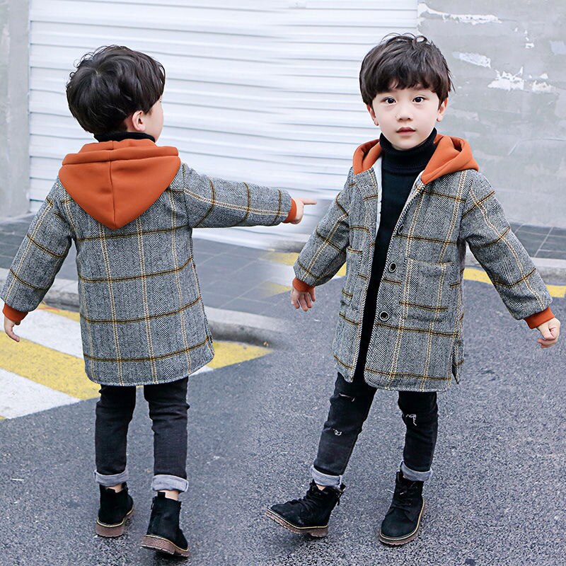 Børn tøj dreng frakke vinter baby uld frakke plus fløjl børn uld fortykkelse efterår tøj overtøj: 7