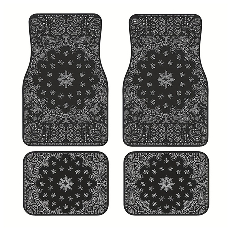 4 st/set bilmattor bilgolvskydd bohemiska heltäckningsmattor universella fotkuddar set biltillbehör bildekoration