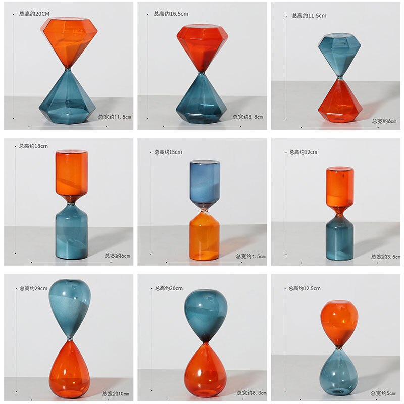 Bicolor timeglas ornament sand ur sandglas nordisk stil håndværk te timer elsker smart kontor hus indretning