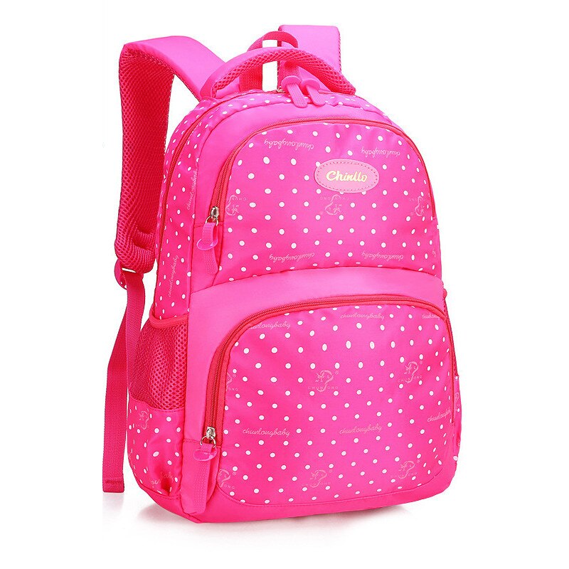 Cute School Bags backpack Reflective strip kids Princess Schoolbags High capacity Rucksack travel bags: light rose red