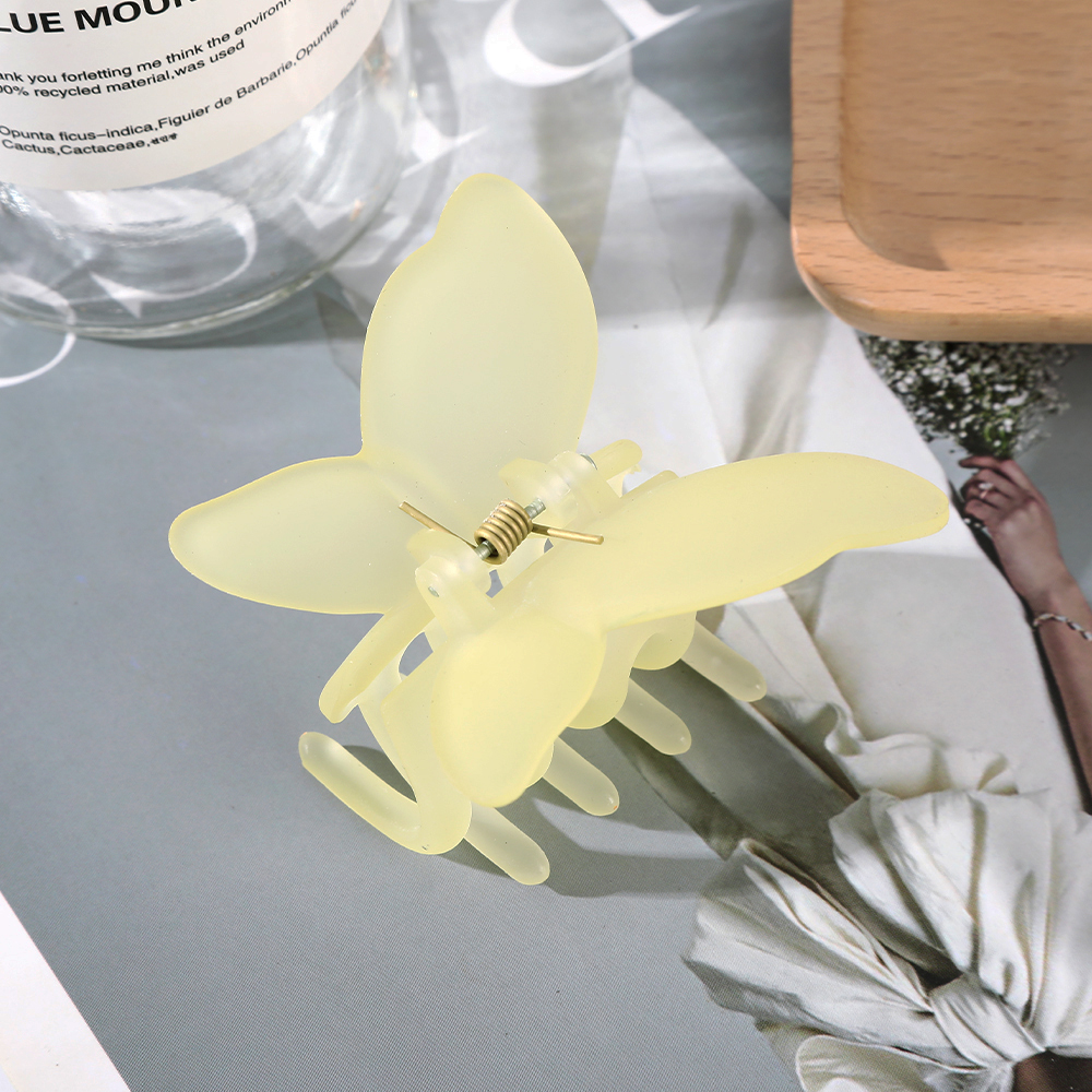 Nueva pinza para el pelo de mariposa de Hada, Clip de cangrejo de Color caramelo, Clip de tiburón de princesa dulce de verano para mujer y niña, horquilla, accesorios para el cabello: Rosa