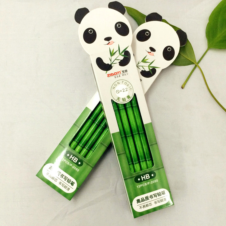 komende student 12 stuks een set panda bamboe potlood op voor kinderen student leuke