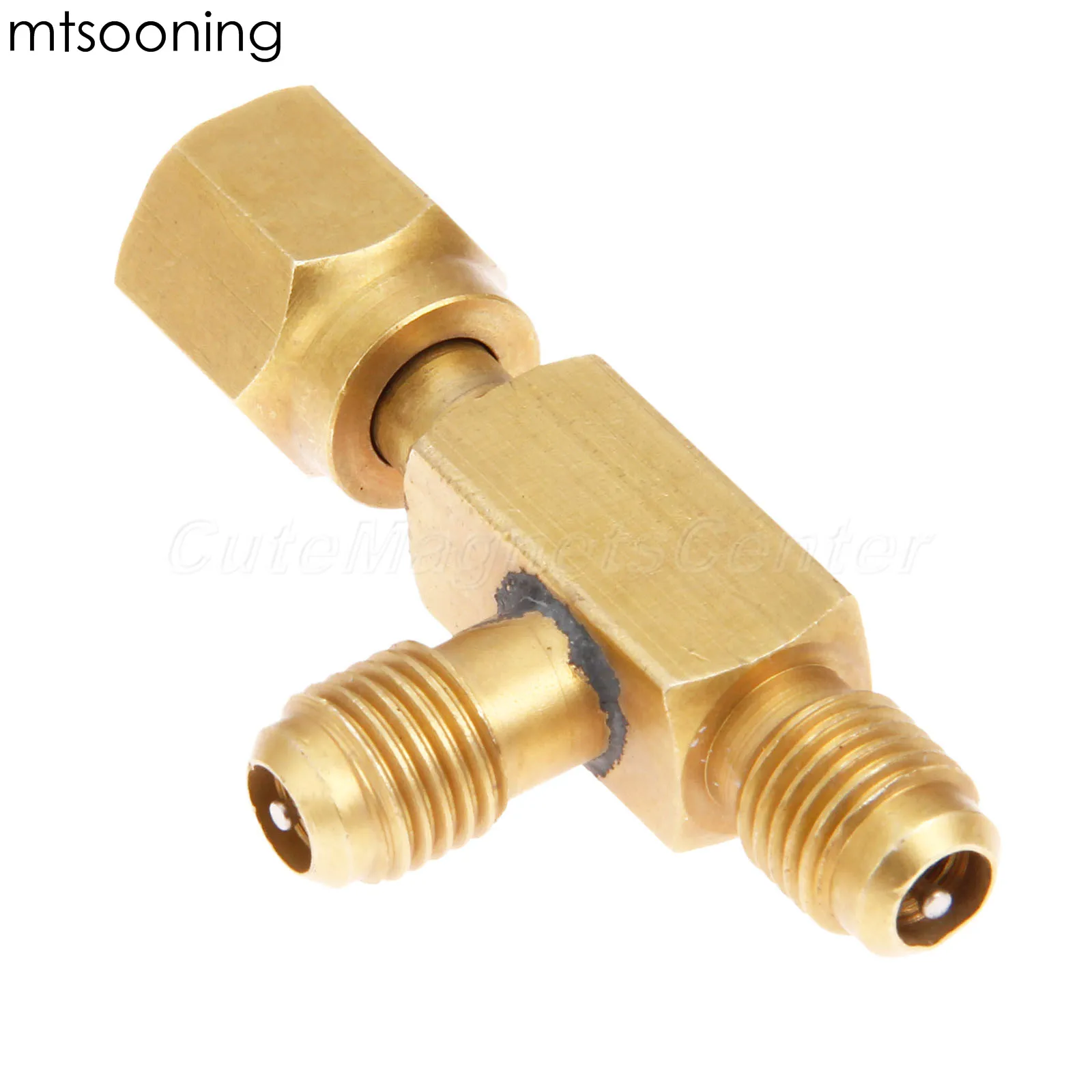 Mtsooning tee adapter omvandlare 1/4 "manlig och kvinnlig sae flare vridbar kontakt mässing