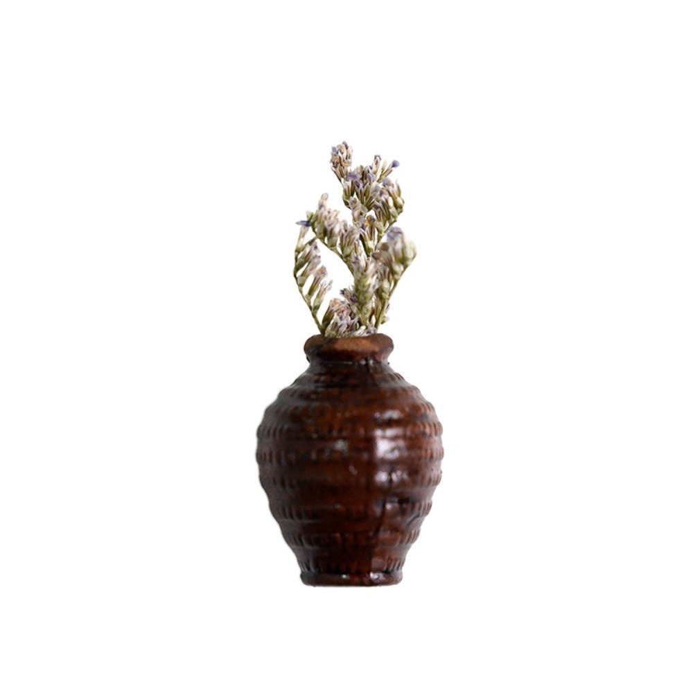 Søt keramisk vase kjøleskapsklistremerker uten planter diy mini plantevase utsøkt kinesisk stil porselen bonsai stue: Lys gul