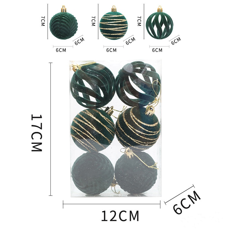 6/12 szt. Aksamitne bombki choinkowe 6 cm, zestaw bombek flokowanych, odporne na złamania ozdoby robić dekoracji domu, na święta, wesele i przyjęcia.: Oliwa