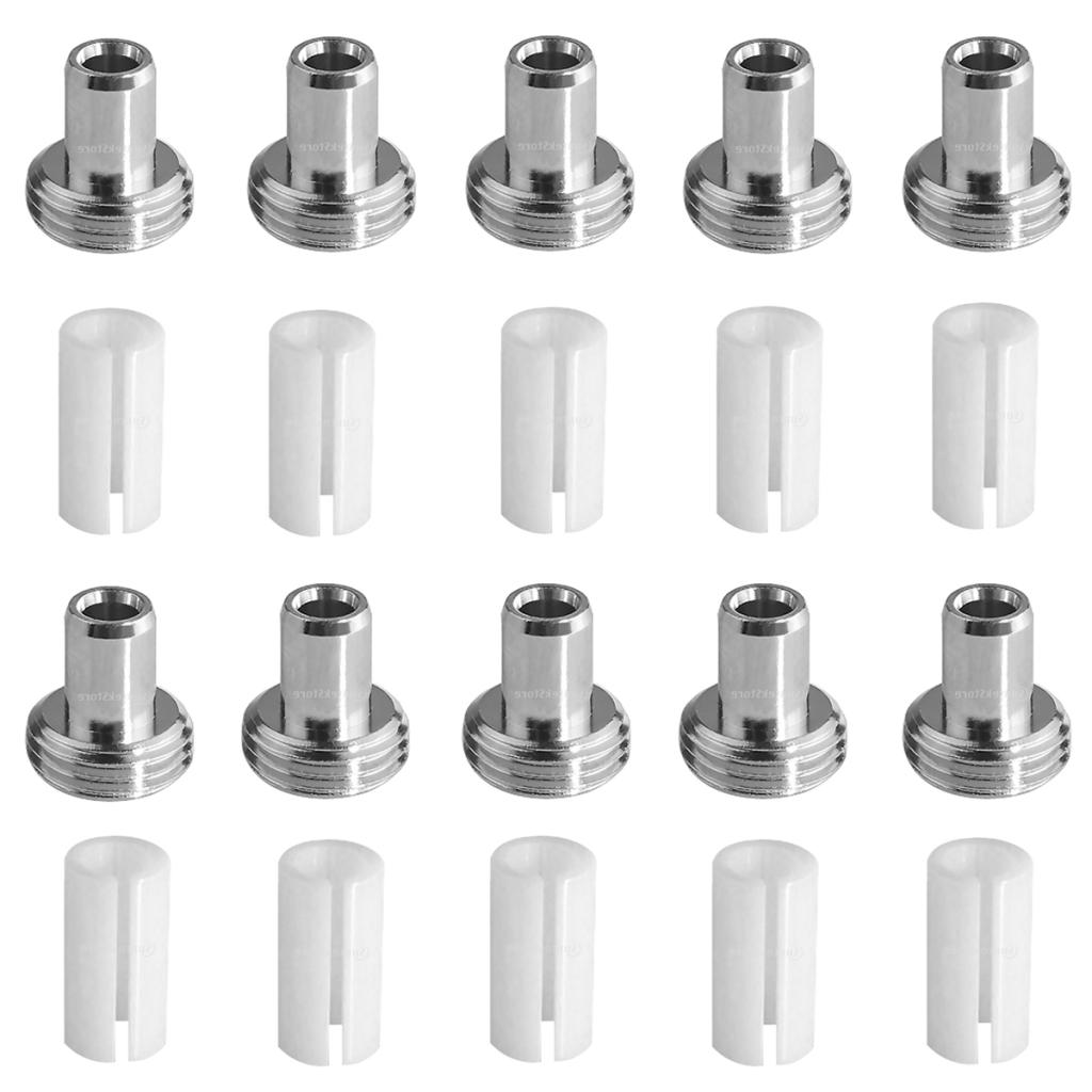 LeeBeTo 10Stck Keramik Rohr Ärmeln und 10Stck Metall Kopf Stecker Adapter für Fiber Optik Visuellen Fehler Lokalisierer