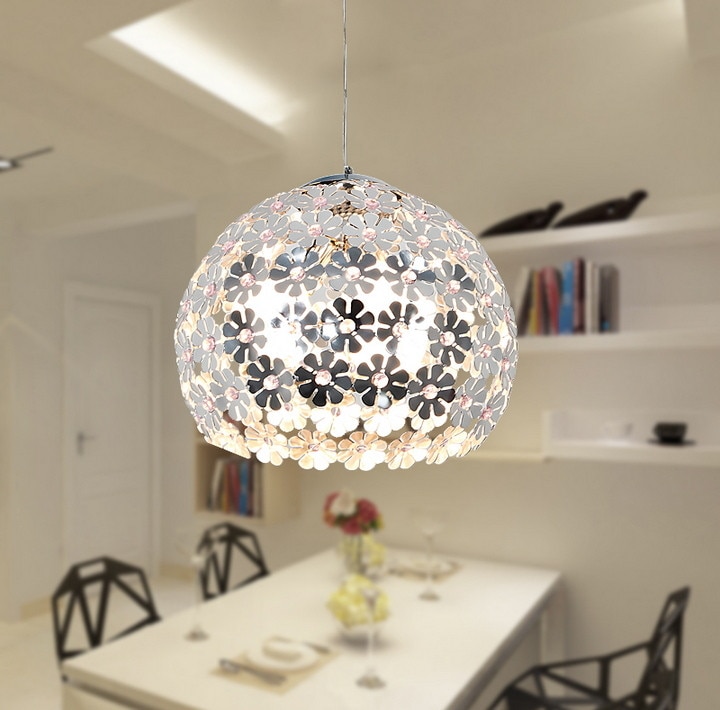 Mooie Bloem Crystal Hanglamp Moderne Verlichting Armatuur Lustre Opknoping Hanglamp voor Eetkamer Slaapkamer
