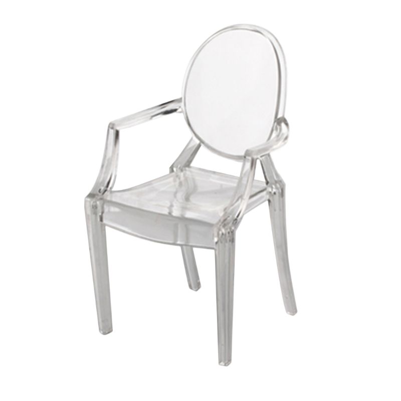 1:6 puppenhaus Miniatur Zubehör Mini Puppe Haus Klar Transparent Kunststoff Stuhl Möbel Decor Sammlung