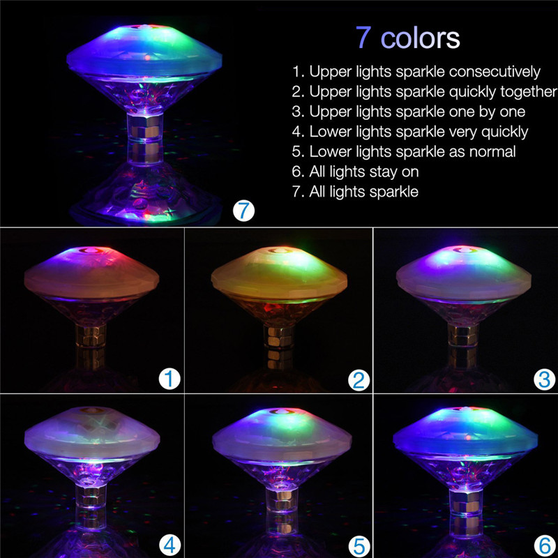 Floating Underwater Light RGB Submersible LED Disco Light Glow Show Swimming Pool Tub Spa Lamp Bath Light