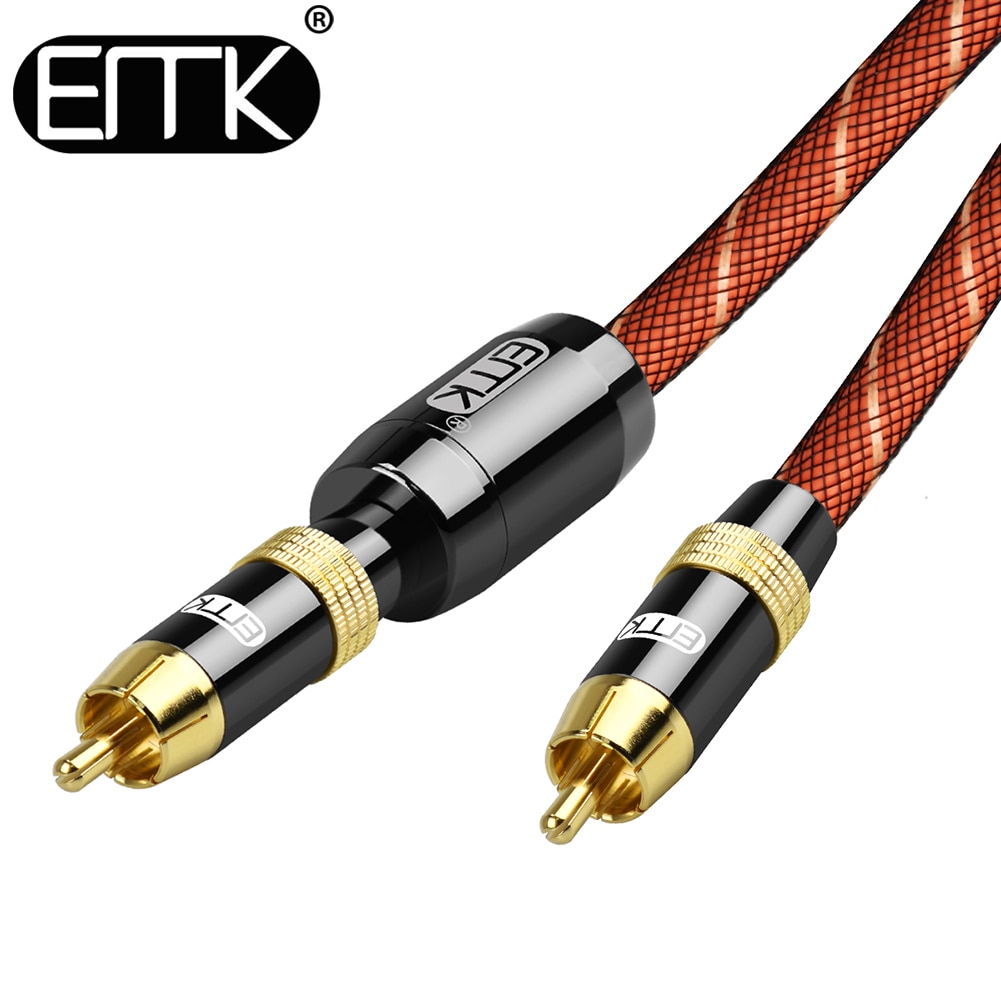 EMK RCA Cable Digital Coaxial Audio Cable Stereo Audio RCA to RCA Male Coaxial Cable Hifi Subwoofer Cable for DVD TV Speaker