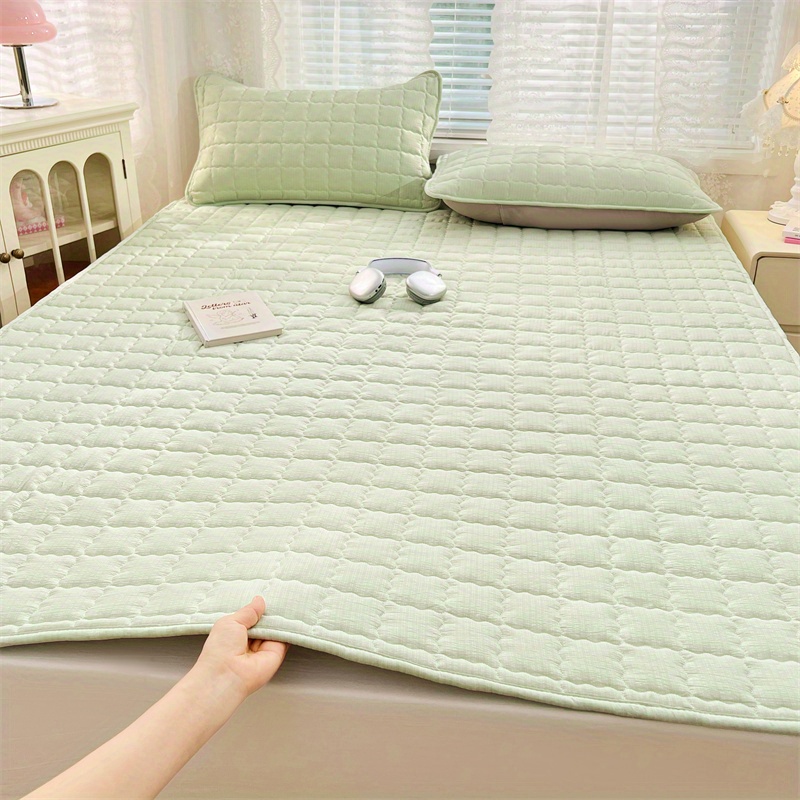 Protecteur de matelas 1 pièce, housse de matelas silencieuse et confortable, douce et respirante: 150x200cm / vert clair