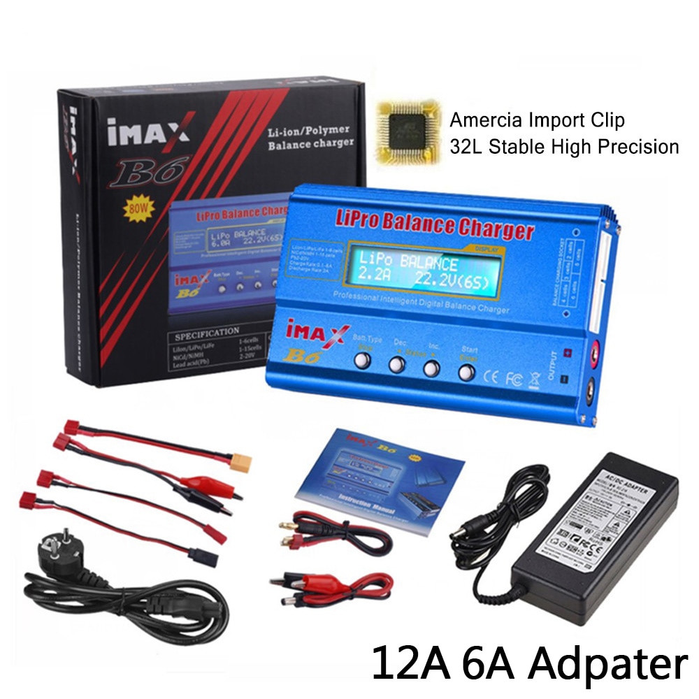 HTRC imax b6 80W Lipo Charger For Lipo NiMh Li-ion Ni-Cd Battery Balance Charger Discharger With 12V 6A Power Supply Optional