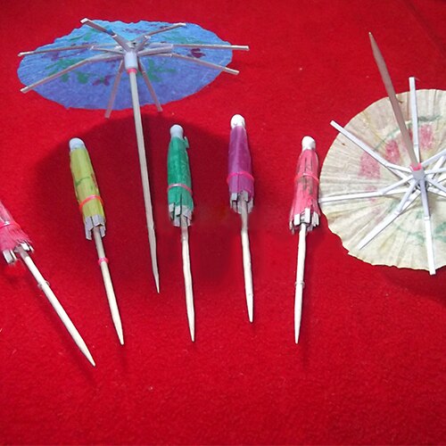 Szs 50x/Lot Wedding Cocktail Drankjes Party Sticks Papier Parasol Paraplu