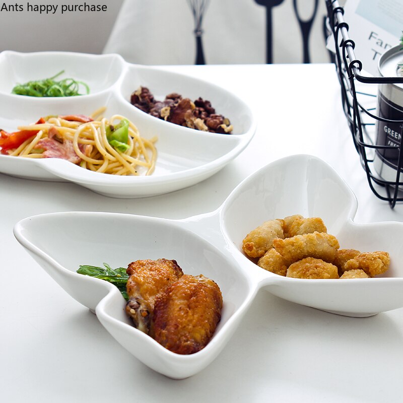 Wit Keramiek Diner Plaat Cartoon Servies Kat Kinderen Diner Plaat Vlinder Multi-Raster Kom Dessert Moer Gedroogd Fruit schotel