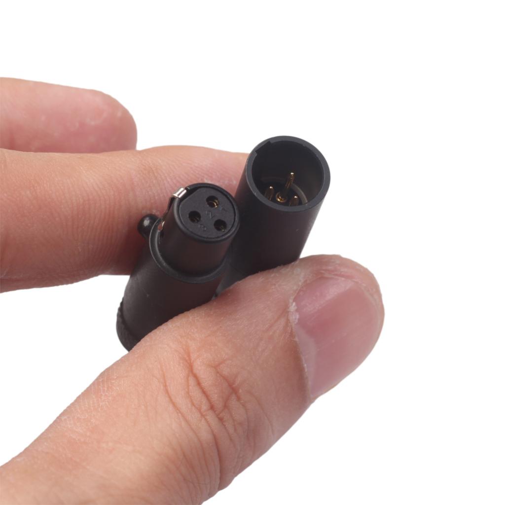 2x Mini XLR 3 Pin Plug Microphone Audio Shielded Connector Male/Female Black