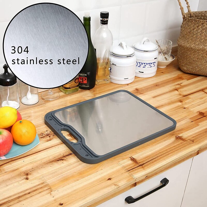 Stainless Steel Cutting Board Kitchen Double-Sided Dual-Purpose Vegetable Meat And Fruit Cutting Board