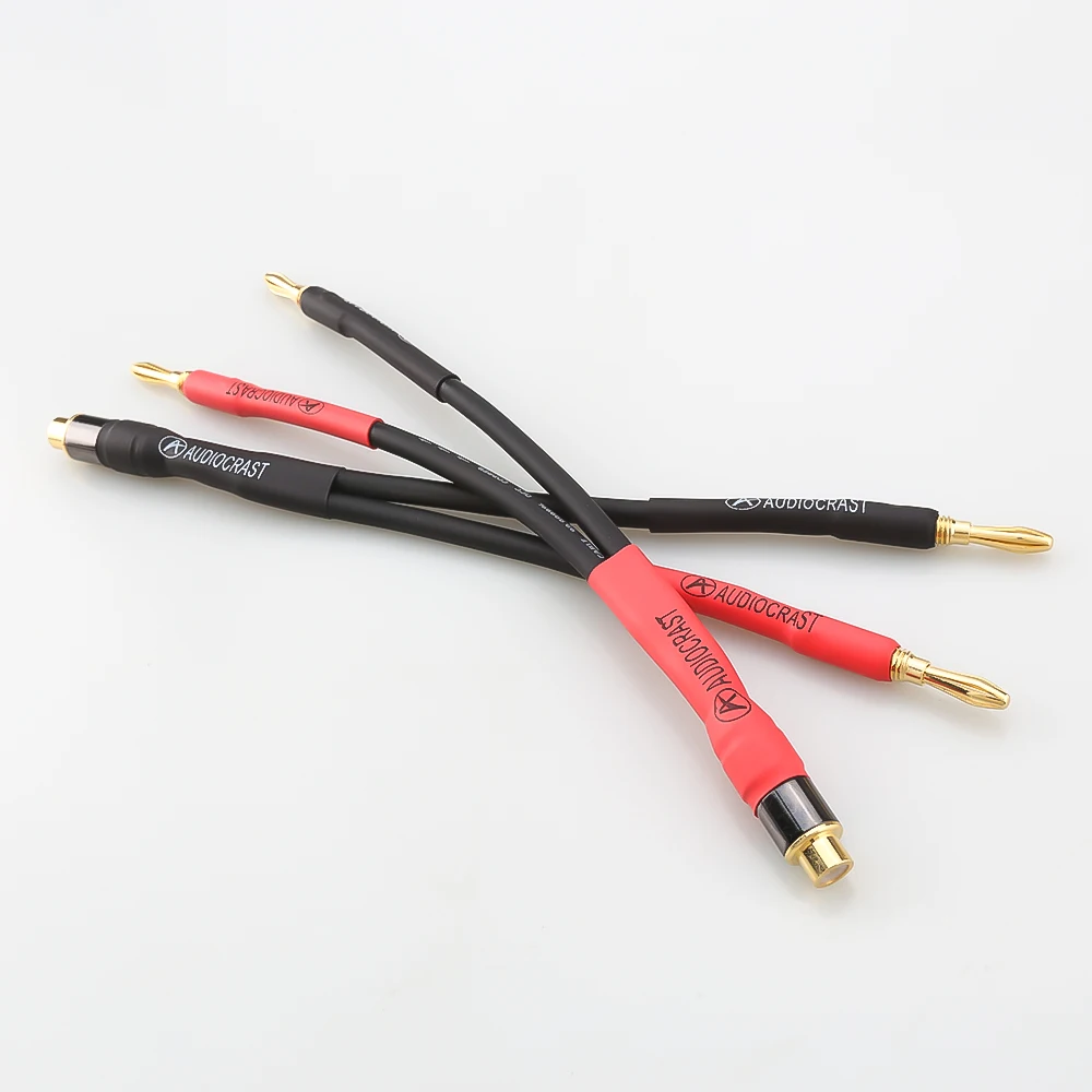 15Cm Hifi-Audiokabel Vrouwelijke Rca Naar 2 Bananenstekker Kabelversterker Luidsprekeradapter Kabel Bananenluidspreker
