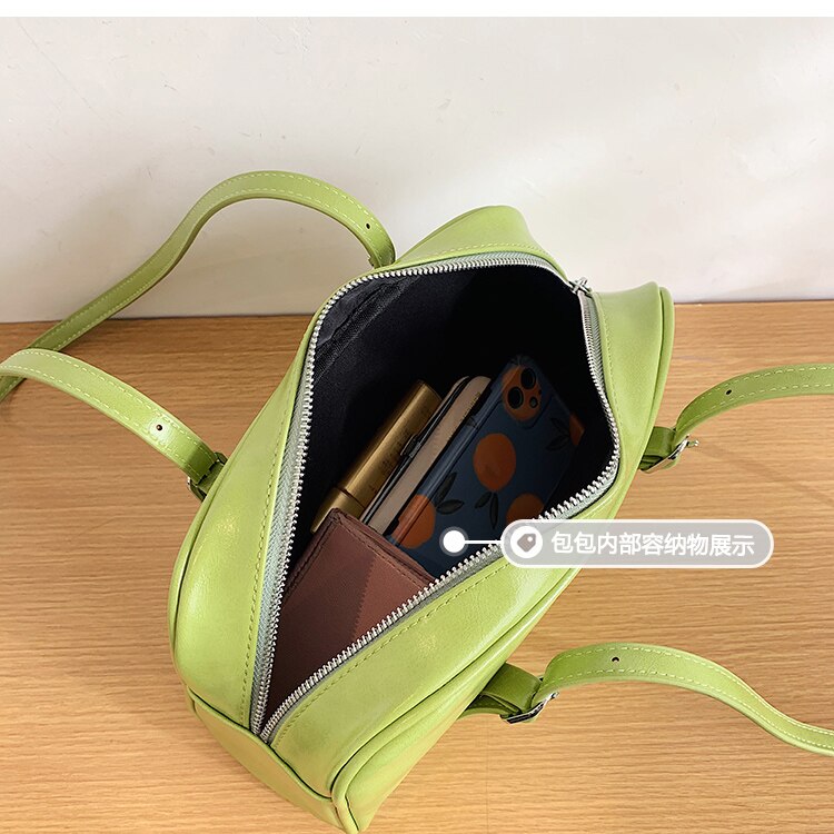 Jahrgang damen-schultertasche aus pu-leder, grün, geräumig, Ideal für Höhle alltag
