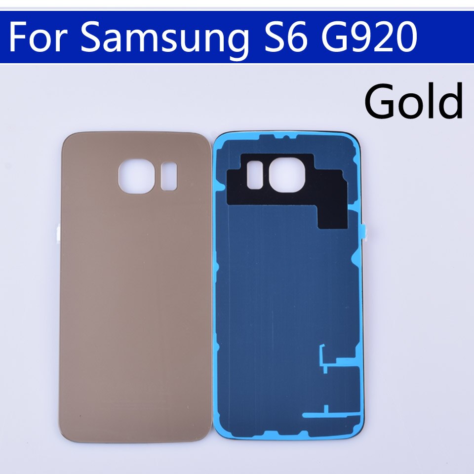 Batterij achterklep voor samsung galaxy  s6 g920 g920f g920a g920fd g920i behuizing achterklep vervangende onderdelen