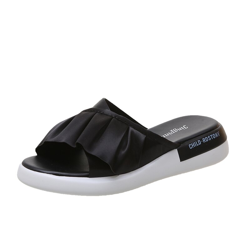 Dikke Zool Vrouwen Zomer Sandalen Hoogte Verhoogde Straat Lopen Slipper Vrouwen Flip Flop Platte Strand Sandalis Grote 40: Black / 6