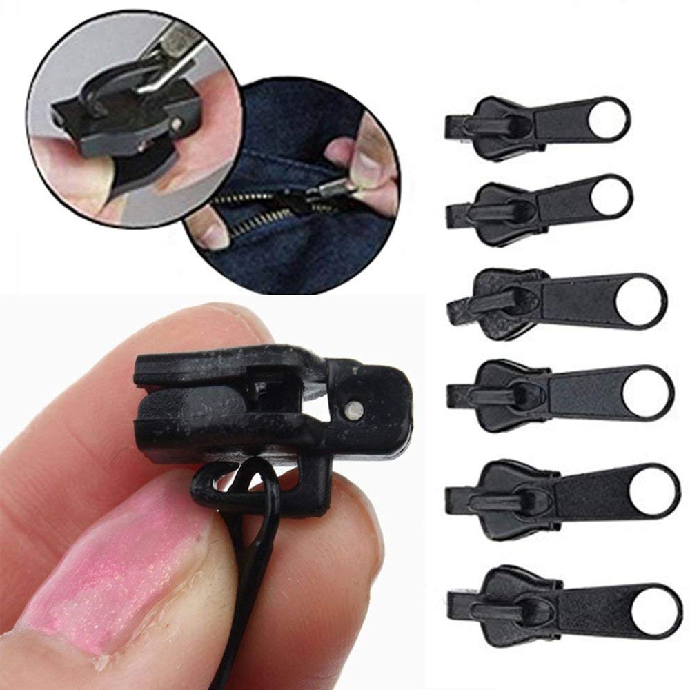 6Pcs Fix Zipper DIY Zip Slider Repair Kit Replacement For Zip Fastenings Sewing Tailor Tools Clothing Accessories