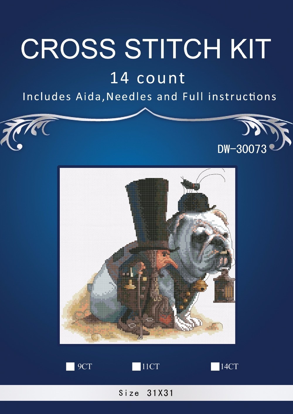 Beautiful Lovely Counted Cross Stitch Kit Le Compagnons shar pei dog and fairy nimue normal