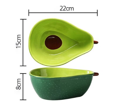 1 stk kæmpe sød avocado form keramisk frugtsalat tallerken snack skål ris suppe skål bordservice forsyninger 6.5 tommer wf: Avocado-c