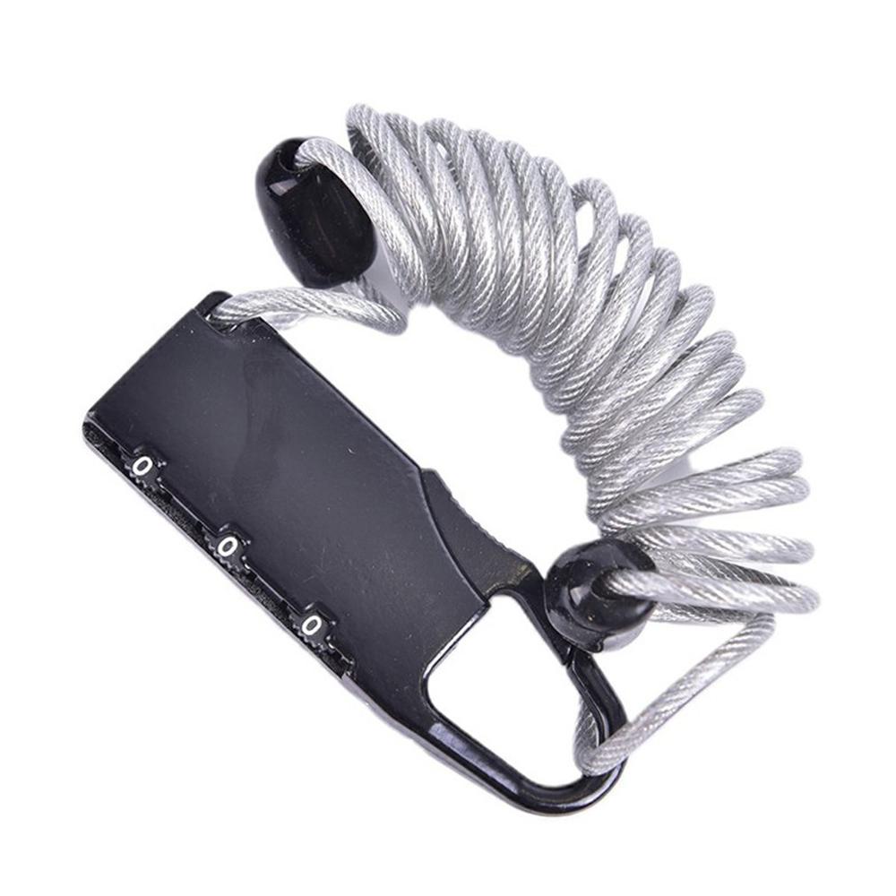 Bike Lock Spring Package Security Lock Portable Spring Anti-theft Bicycle Code Lock Mini Luggage Password Lock: Black