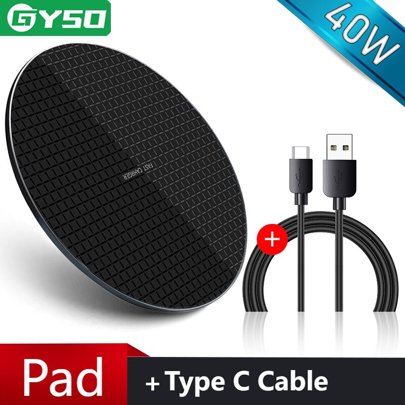 40W Qi Draadloze Oplader Voor Iphone 13 12 11 Pro Xs Max Snelle Wirless Opladen Voor Samsung Xiaomi Huawei telefoon Qi Lader Draadloze: I 10W Black