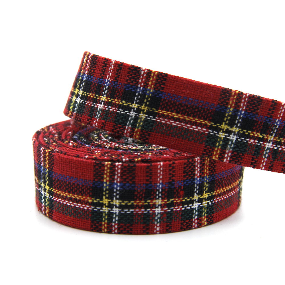 5 Yards Multi Sized Christmas Theme Cloth Fabric Ribbon Party Decoration Red Plaid Layering Cloth Ribbons For Hair Bow,5Yc12284: 3cm