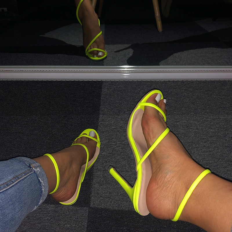 MCCKLE Sommer Damen Gladiator Sandalen Gummiband hoch Hacke Schuhe Frau Knöchelriemen Absatz Damen Sandalen Weiblich fest