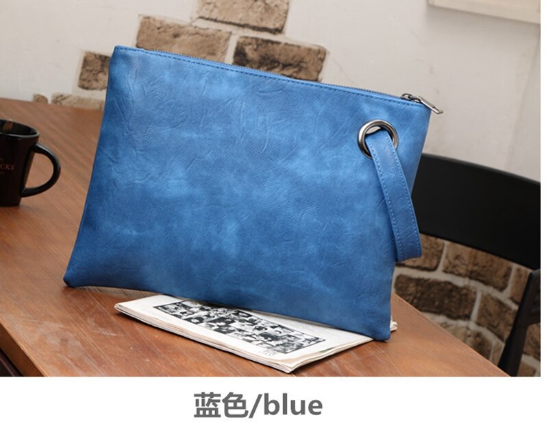Solid Handtas Vrouwen Tassen Lederen Vrouwen Rits Envelop Tas Avond Vrouwelijke Dag Koppelingen Handtas Clutch Bag: F0017-blue