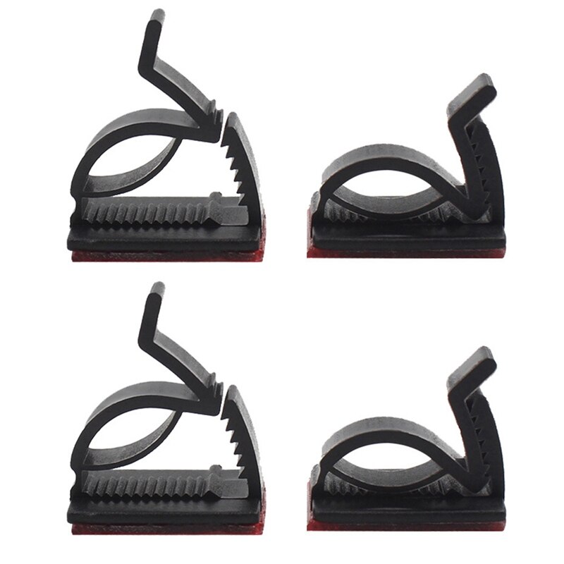 100 abrazaderas de plástico para cables de coche, bridas para cables, soportes de instalación de cables rectangulares, soportes de pinza adhesiva automática