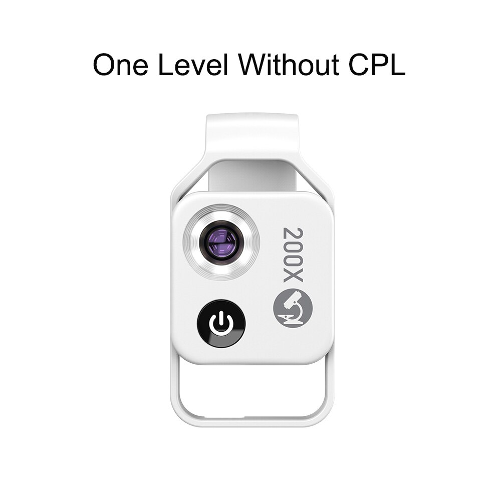 Lente per microscopio con ingrandimento APEXEL 200X con lenti Macro tascabili a luce LED Mobile CPL per IPhone Xiaomi Samsung Huawei: One Level White