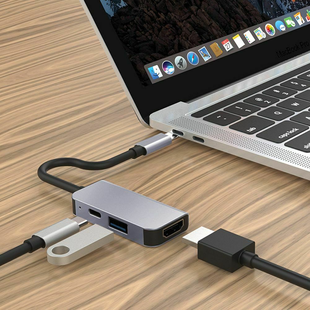 USB C HUB Type C to 4K HDMI-compatible Hub USB 3.0 HD Converter PD AdapterFor2017 MacBook Pro MacBook Pro MacBook