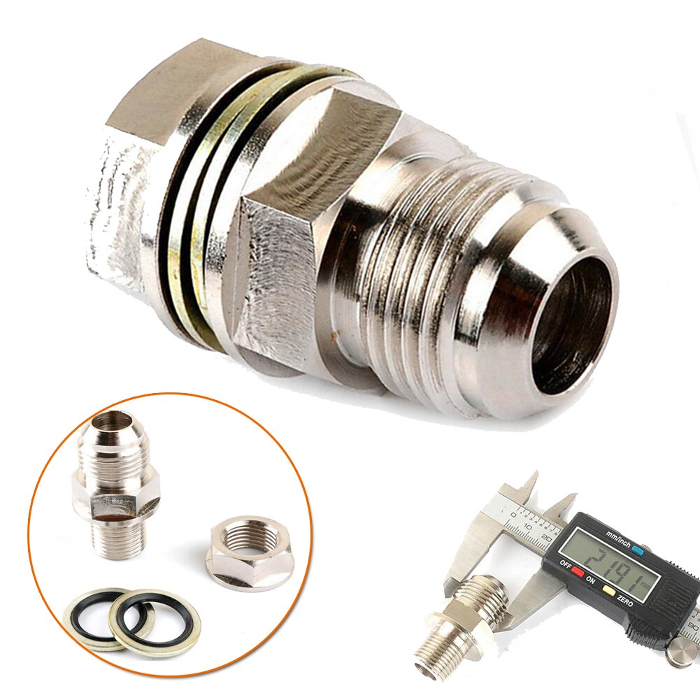 Non Welding Oil Pan Adaptor Silver Adapter fitting kit Turbo Drain Plug