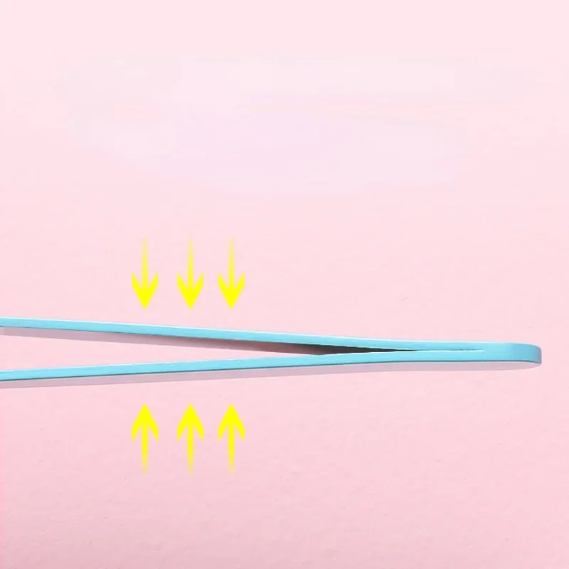 Hair Removal Tweezers Stainless Steel Eyebrow Tweezers Pink Slanted Black Tip Point Face Harmless Makeup Beauty Tool Cosmetic