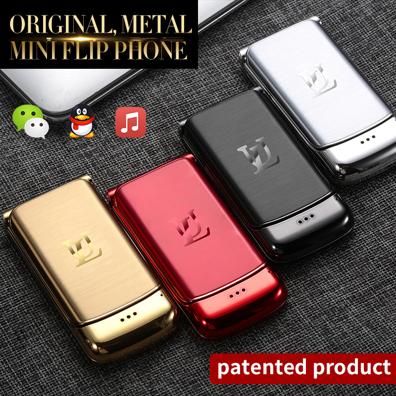 Ulcool-smartphone V9 Super, carcasa de Metal de lujo, Mini teléfono móvil con tapa con FM MP3 de 1,54 pulgadas, marcador Bluetooth, teléfono móvil antipérdida