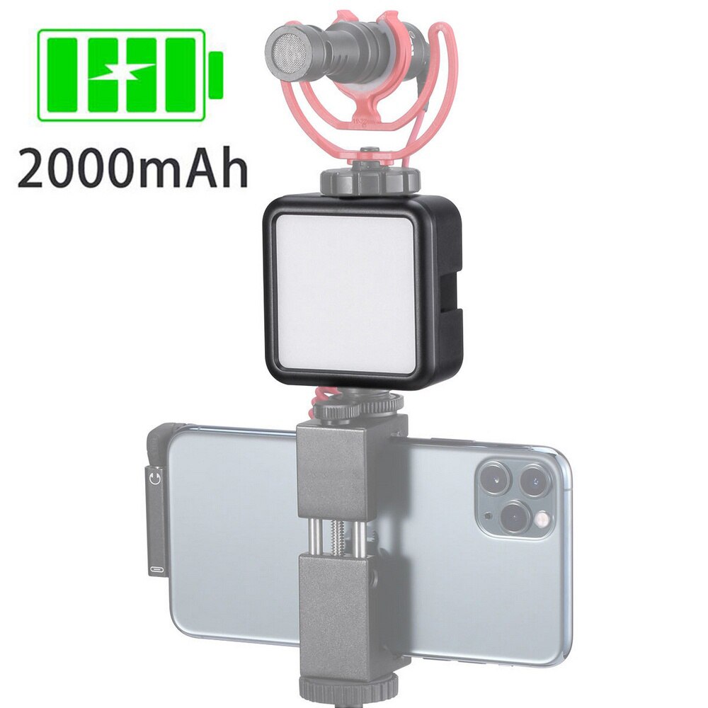 Vl49 mini led fotografering lys kamera telefon kaninbur koldsko belysning fyld lys lampe til dji osmo mobil 3 glat