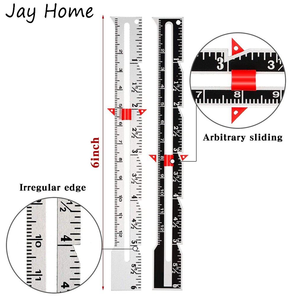 2/1PC Sliding Gauge Sewing Measuring Tool Aluminum Quilting Ruler for Knitting Crafting Sewing Beginner Hemming Measuring