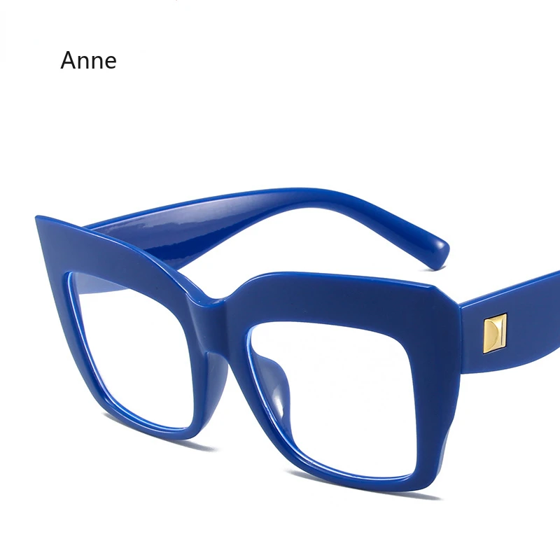Monturas de gafas cuadradas de gran tamaño para mujer, gafas de azul antiluz azul, lentes ópticos, gafas grandes de de lujo para mujer