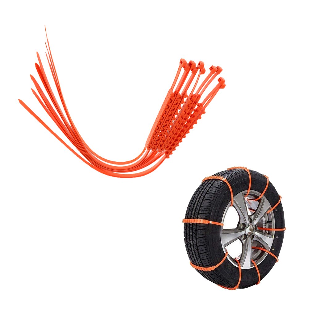 10 PC Free Of Jack Snow Tire Chain Anti-skid Chains For Car Winter Driving