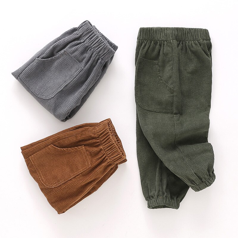 Pantalons de printemps-automne pour garçons | Vêtements en coton, pour enfants, en velours côtelé, pour bébés garçons et filles,