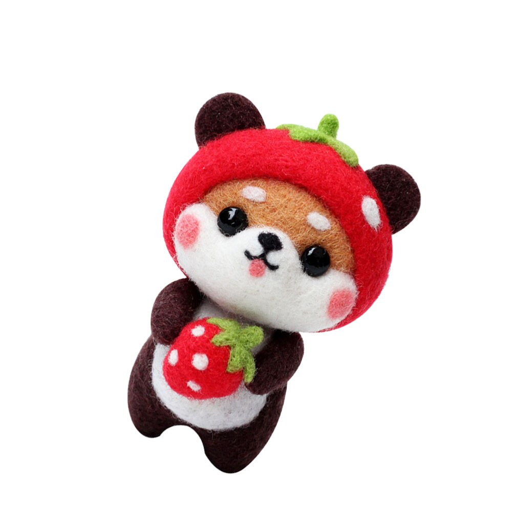 Kit de fieltro de lana para niños y adultos, Kit de aguja para manualidades de felpa de perro de dibujos animados, suministros de fieltro, manualidades de manualidades para el hogar, (Akita)